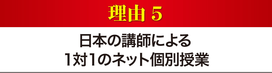 日本の講師による1対1のネット個別授業